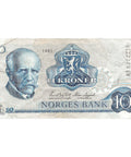 1981 Norway 10 Kroner Banknote