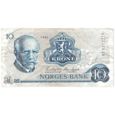 1981 Norway 10 Kroner Banknote