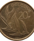 1982 20 Francs Belgium Baudouin I Coin French text