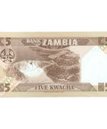 1984 Zambia 5 Kwacha Banknote