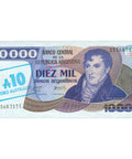 1985 Argentina 10,000 Pesos Argentinos Banknote