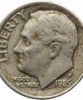 1985 One Dime Roosevelt United States Coin Philadelphia Mint