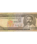 1986 Barbados 10 Dollars Banknote