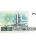 1986 Brazil 100 Cruzados Banknote