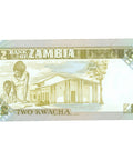 1986 Zambia 2 Kwacha Banknote