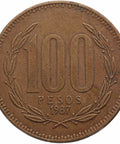 1987 100 Pesos Chile Coin Santiago Mint