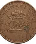 1987 100 Pesos Chile Coin Santiago Mint
