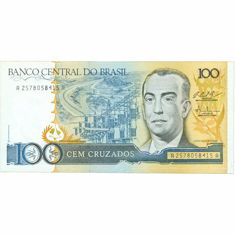 1987 Brazil 100 Cruzados Banknote