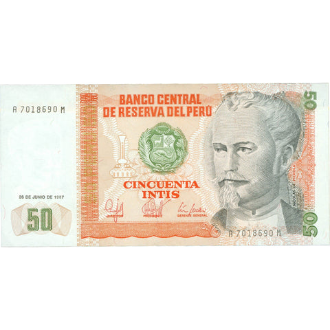 1987 Peru 50 Intis Banknote