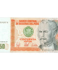 1987 Peru 50 Intis Banknote