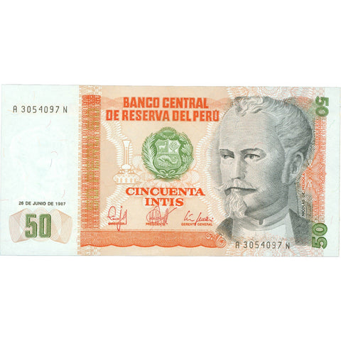 1987 Peru 50 Intis Banknote