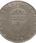 1988 1 Krona Sweden Coin Carl XVI Gustaf
