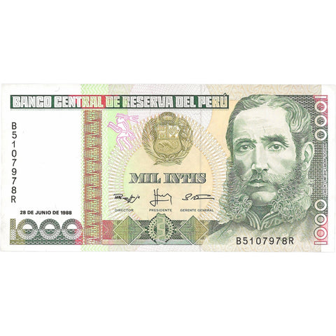 1988 Peru 1000 Intis Banknote