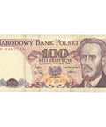 1988 Poland Banknote 100 Zlotych Collectible Paper Money