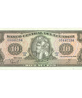1988 Ecuador 10 Sucres Banknote