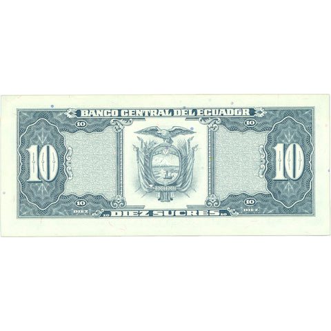 1988 Ecuador 10 Sucres Banknote