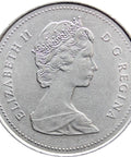 1989 25 Cents Canada Elizabeth II Coin