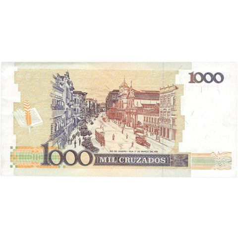 1989 Brazil 1000 Cruzados Banknote