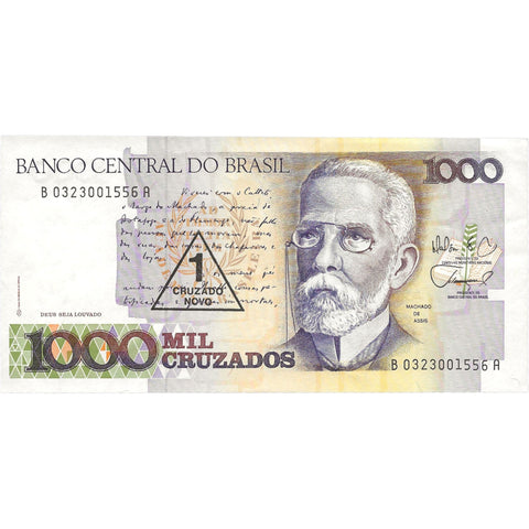1989 Brazil 1000 Cruzados Banknote