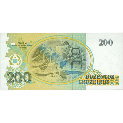1989 Brazil 200 Cruzeiros Banknote