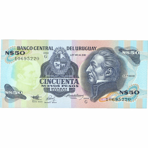 1989 Uruguay 50 Nuevos Pesos Banknote