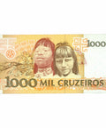 1990 Brazil 1000 Cruzeiros Banknote