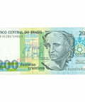 1990 Brazil 200 Cruzeiros Banknote