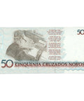 1990 Brazil 50 Cruzados Banknote