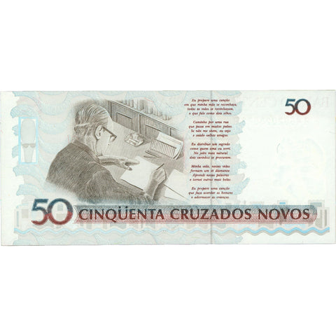 1990 Brazil 50 Cruzados Banknote
