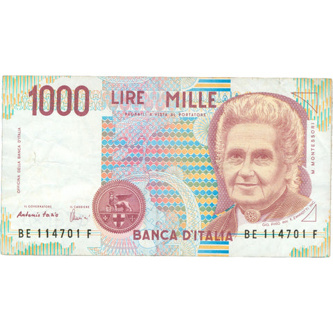 1990 Italy 1000 Lire Banknote