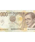 1990 Italy 2000 Lire Banknote