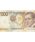 1990 Italy 2000 Lire Banknote
