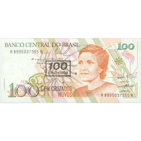 1991 Brazil 100 Cruzados Banknote