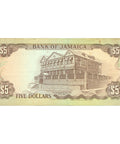 1991 Jamaica 5 Dollars Banknote