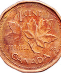 1992 1 Cent Canada Elizabeth II Coin 125th Anniversary of Canadian Confederation (1867 - 1992).