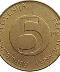 1992 5 Tolarjev Slovenia Coin