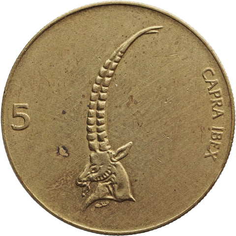1992 5 Tolarjev Slovenia Coin