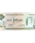 1992 Guyana 5 Dollars Banknote