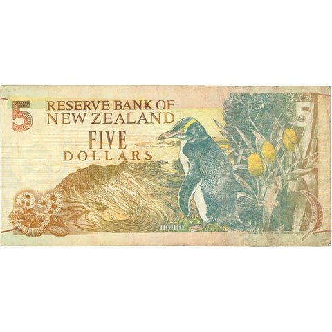 1992 New Zealand 5 Dollars Banknote
