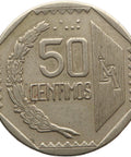 1992 50 Céntimos Peru Coin Mint Lima