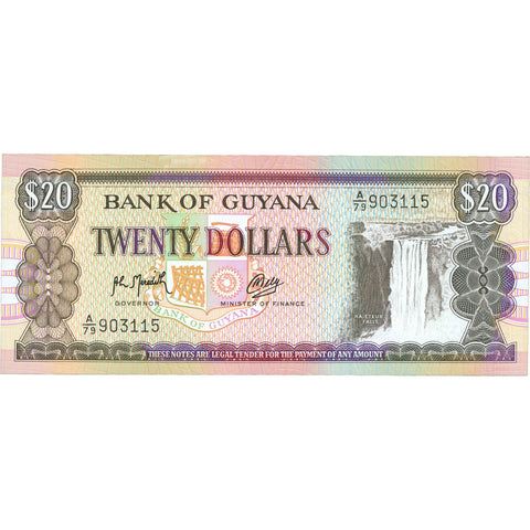 1993 Guyana 20 Dollars Banknote