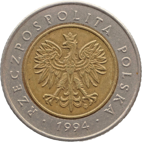 1994 5 Zlotys Poland Coin