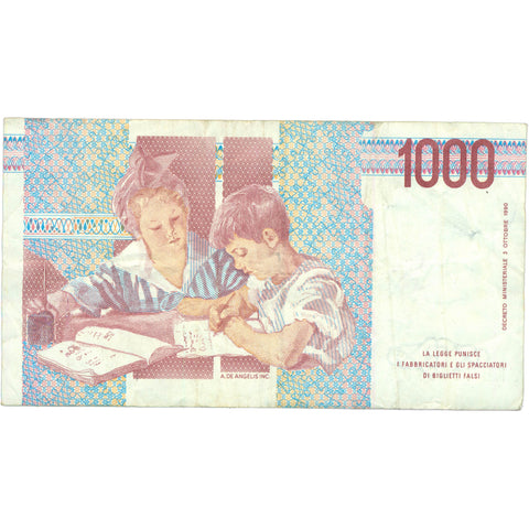 1994 Italy 1000 Lire Banknote