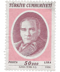 1996 50000 Turkish lira Turkey Stamp Kemal Ataturk