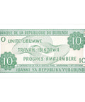 1997 Burundi Banknote 10 Francs Collectible Paper Money