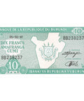 1997 Burundi Banknote 10 Francs Collectible Paper Money