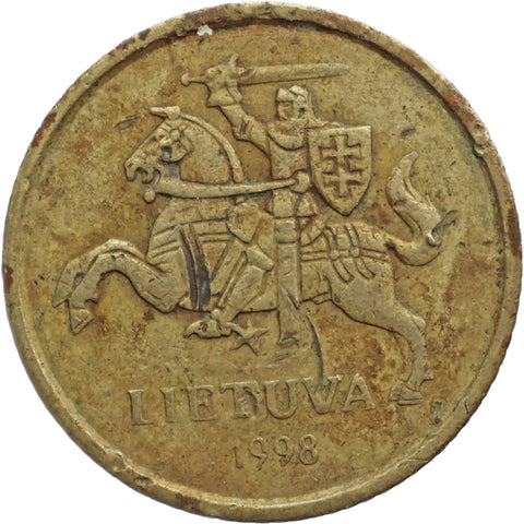 1998 10 Centų Lithuania Coin Tybe B Right Hoof Inclined