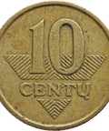 1998 10 Centų Lithuania Coin Tybe B Right Hoof Inclined