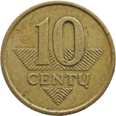 1998 10 Centų Lithuania Coin Tybe B Right Hoof Inclined