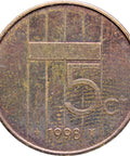1998 5 Cents Netherlands Coin Beatrix